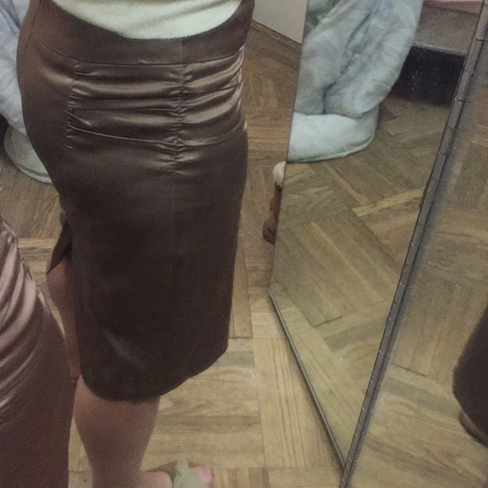 Satiny looking bronze skirt- used